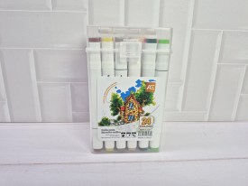 Marcadores caja polastica doble punta x24